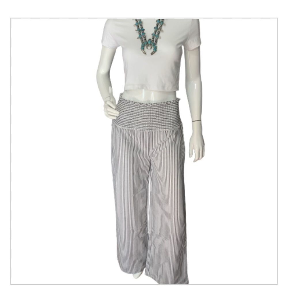 Love Tree wide shirred waistband striped pants - L - Picture 4 of 15